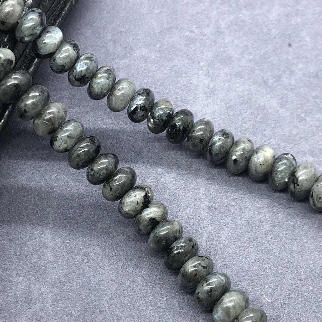 Chuỗi Hạt Đá Labradourite Đen Tự Nhiên 4 * 6.5mm 5 * 8.5mm Dùng Làm Vòng Đeo Tay DIY