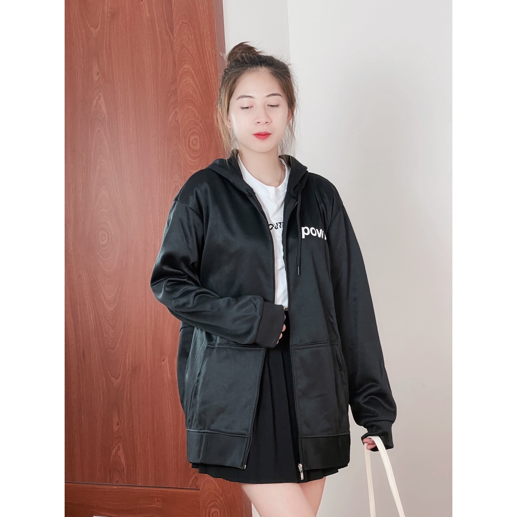 Áo khoác nữ hoodie form rộng có dây kéo chống nắng giữ ấm thời trang 4YOUNG FASHION