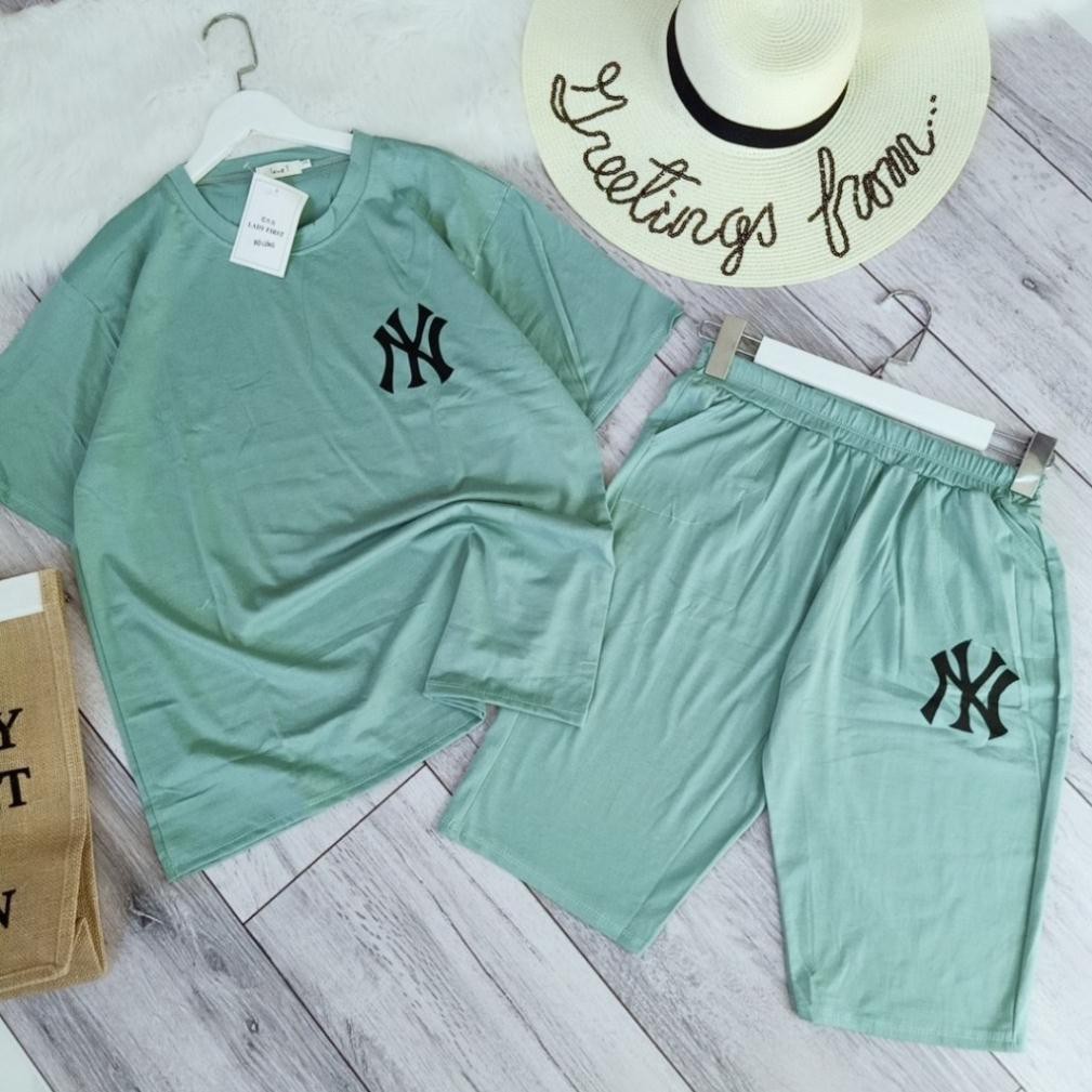 Đồ bộ nữ NY001 chất cotton 100% co dãn đanh mịn quần ngố lửng | BigBuy360 - bigbuy360.vn