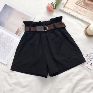 Quần sooc Kaki bo eo kèm thắt lưng vải
