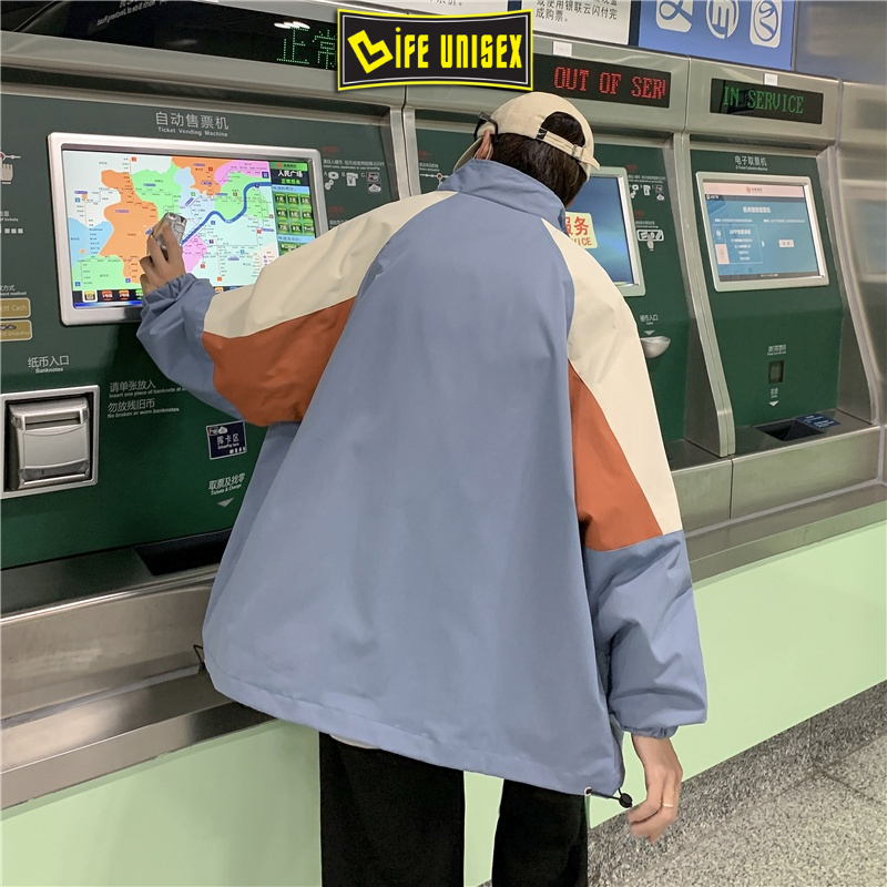Áo Khoác Bomber Dù PHỐI MÀU Nam Nữ Form Rộng 2 Lớp Kiểu Ulzzang Unisex Bóng Chày - LIFE UNISEX