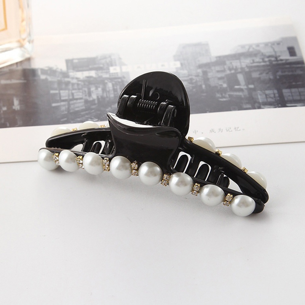 Kẹp tóc đính đá và ngọc trai giả sang trọng cho nữ