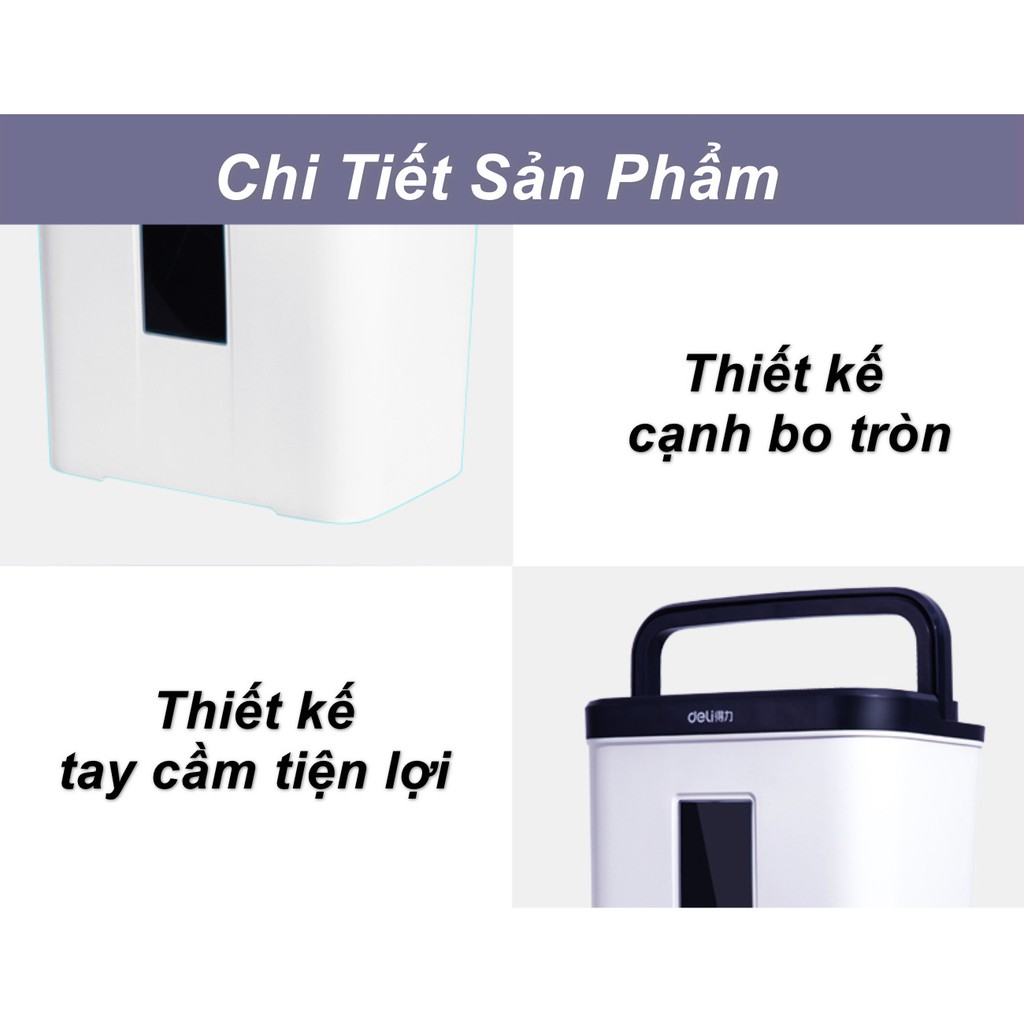 Máy hủy giấy tài liệu DELI 9939 dung tích 12L , giấy A4 - Home and Garden