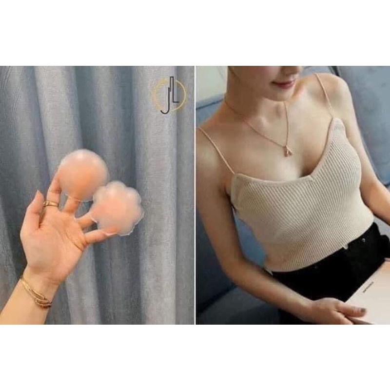 Miếng dán nhũ hoa hộp xanh sét 5 đôi