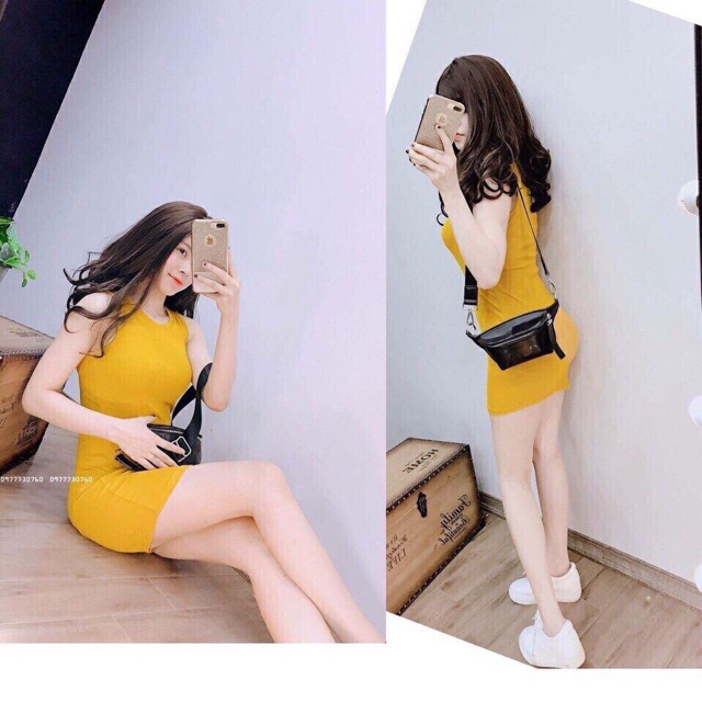 Váy Body 3 Lỗ Vạt Bầu Sexy - VD16 | BigBuy360 - bigbuy360.vn