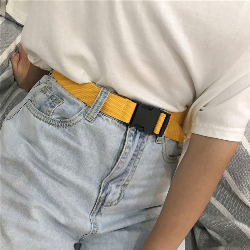 Nhập WAFACB15K giảm 15K_Thắt lưng vải bố phối khóa nhựa mềm thời trang