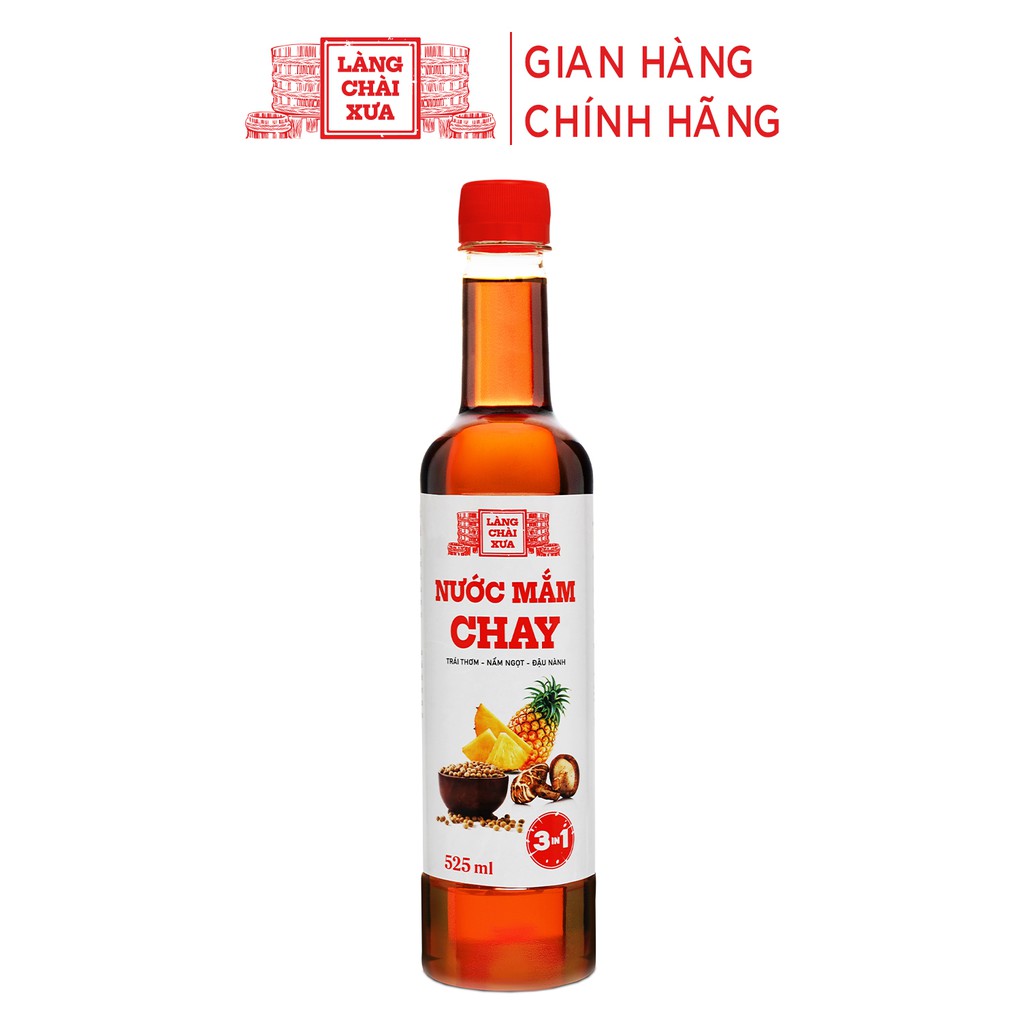 Nước mắm chay 3 trong 1 Làng Chài Xưa (01 chai) 525ml trái thơm nấm ngọt đậu nành 300 năm truyền thống | BigBuy360 - bigbuy360.vn