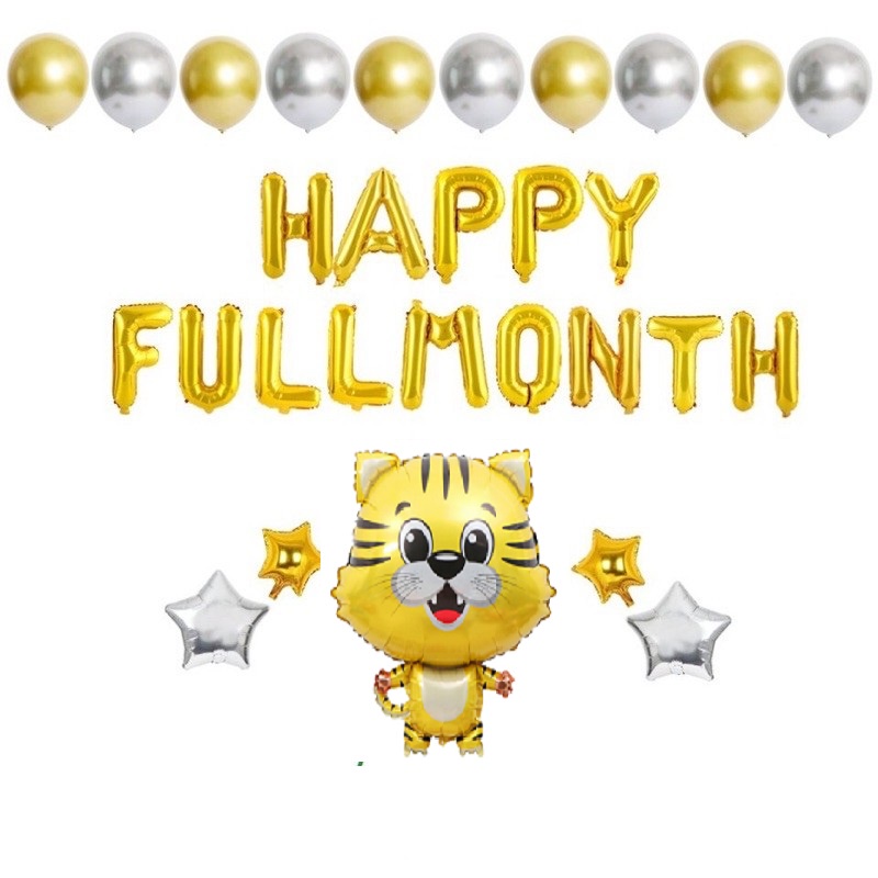 Bộ bóng HAPPY FULLMONTH trang trí tiệc đầy tháng, 30 ngày cho bé trai/ bé gái rẻ đẹp