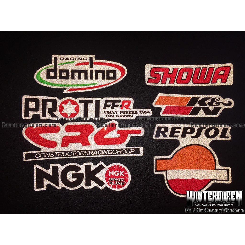 Trọn bộ 7 logo phản quang 3M của Mỹ. Tông màu đỏ cam, nền trắng. Không bay màu. Decal sticker hình dán cao cấp