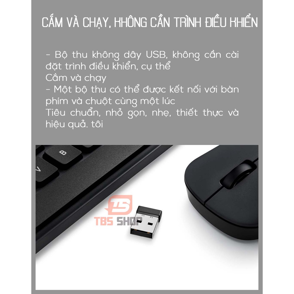 Bộ bàn phím chuột không dây Xiaomi hỗ trợ cả windows và macos.