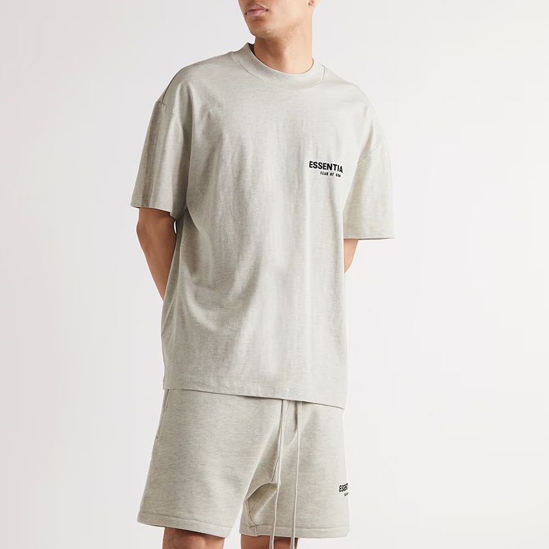 Áo và quần Fear Of God FOG Essentials SS22 Light Oatmeal in nhung bản cao cấp, set đồ FOG Essentials