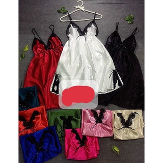 Đầm ngủ sexy nữ - đầm ngù nữ chất phi bóng phối ren free size 40-57kg