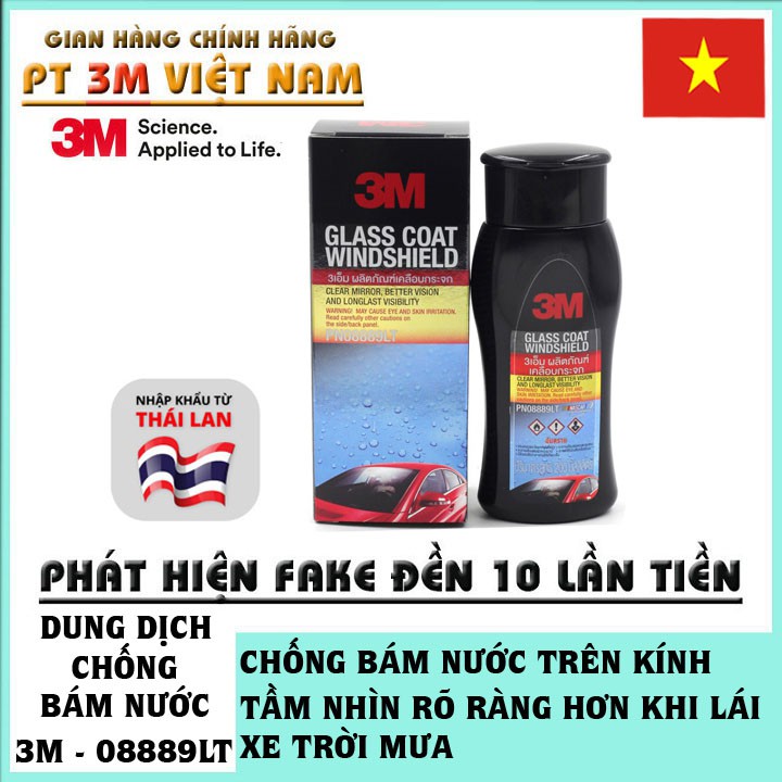 Chai chống bám nước trên kính xe 3M Glass coat windshield 08889lt