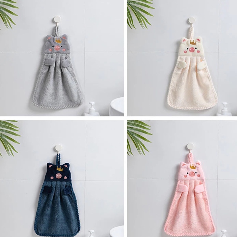 Khăn lau tay bằng sợi siêu nhỏ hình chú heo xinh xắn dễ thương