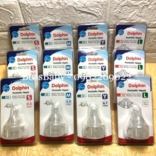Núm ty silicone siêu mềm cổ hẹp Dolphin