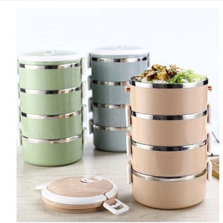 Cặp lồng giữ nhiệt lúa mạch 4 tầng💖freeship💖giảm 20k khi nhập-căp lồng inox 304