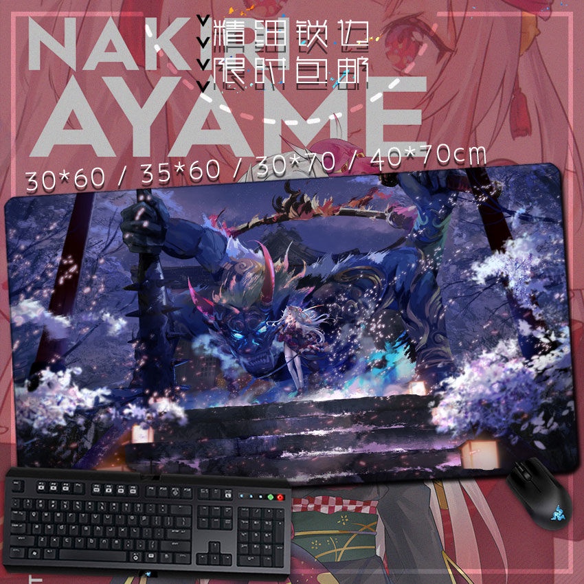 Miễn Phí Vận Chuyển Tấm Lót Chuột Bàn Phím Ngoại Cỡ In Hình Anime Chó vtuber vtuber Ayame