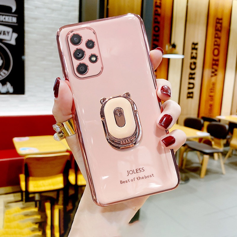 Ốp điện thoại hình cô gái có giá đỡ thích hợp cho Samsung Galaxy A32 4G A52 A72