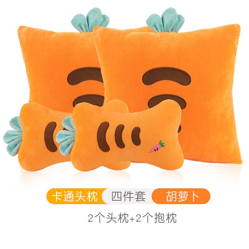 Set Gối Tựa Đầu Tựa Lưng Trên Oto Hình Hoạt Hình Dễ Thương