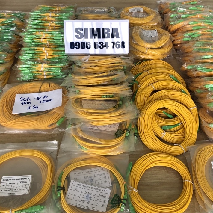 1 Dây nhảy quang đơn mốt Simplex SC/APC-SC/APC, Phi 2mm, 3mm, dài nhiêu kích thước tùy chọn