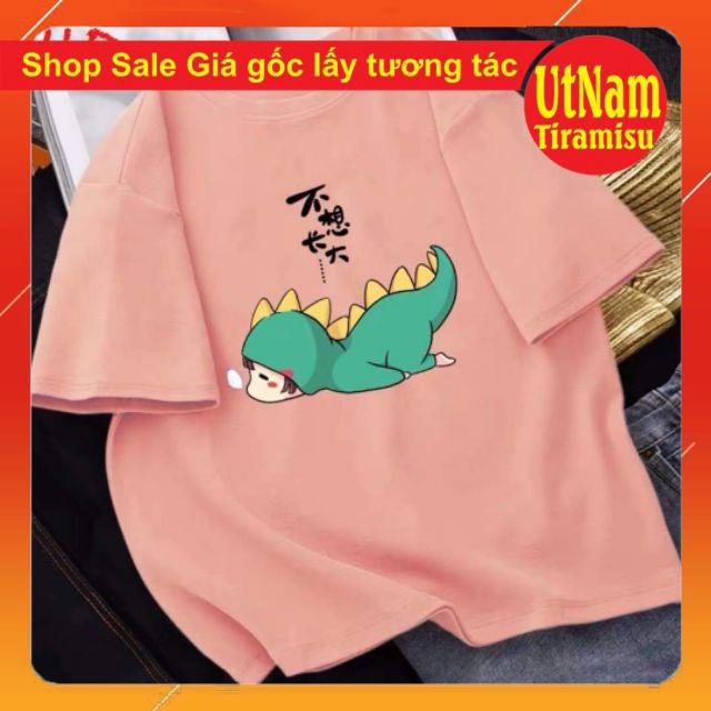 [SALE GIÁ GỐC] Áo phông Khủng long nằm sấp ngủ 🌸kiểu dáng unisex🌸Freesize 55kg🌸phong cách Hàn Quốc | WebRaoVat - webraovat.net.vn