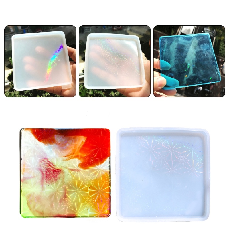 Khuôn Silicone Làm Đế Lót Ly Hình Vuông Tiện Dụng