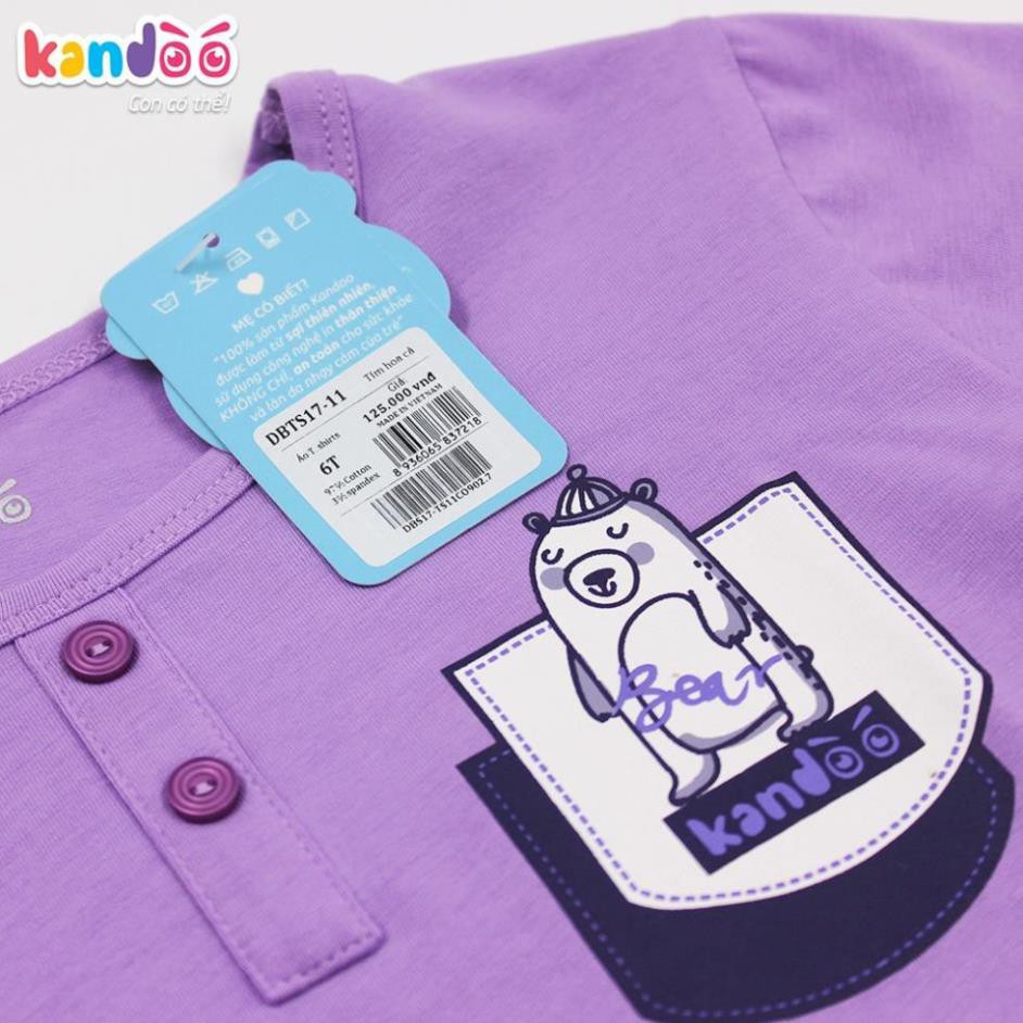 [gốc 125k] áo t shirt bé trai kandoo DBTS1711 cotton, màu tím
