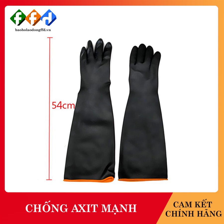 Găng tay chống axit mạnh, dài 54cm