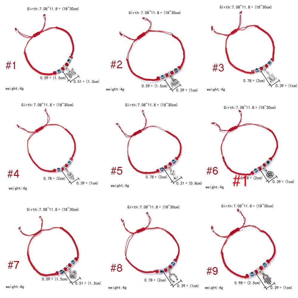 MXMUSTY Fashion Bangles Women Wrist Jewelry Braided Bracelet Friendship Red Rope String Adjustable Lucky Blue Evil Eye Beads