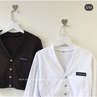 ♥️Áo CropTop Cổ V Nút Logo