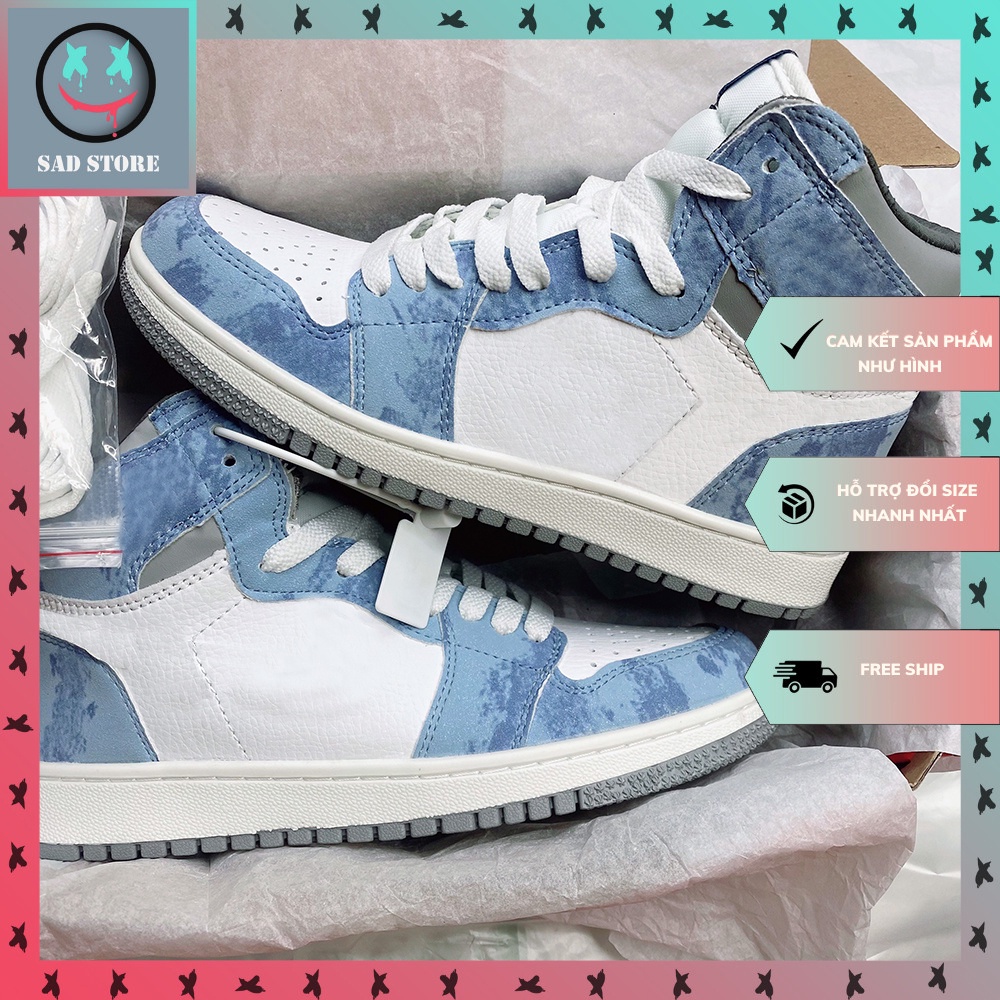 Giày Jordan Cổ Cao Xanh Loang, Giày Jordan Hyper Cổ Cao Hàng Cao Cấp Full Box + Bill