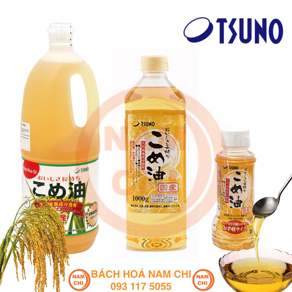 [MỚI] Dầu Gạo Tsuno Xuất Xứ Nhật Bản Tốt Cho Sức Khỏe 1500g 1000g 180g - Nhật Bản