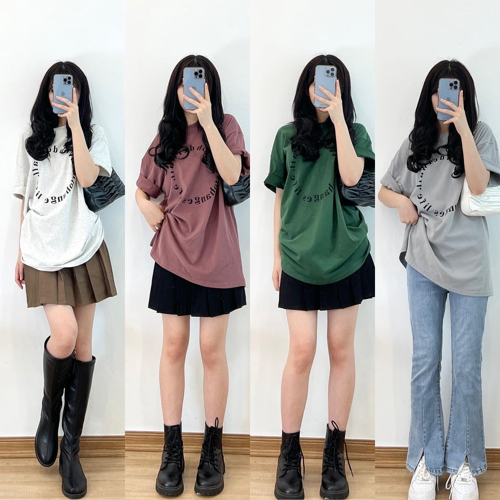 Áo thun 3158 chữ vòng tròn quảng châu thời trang nữ Miho house