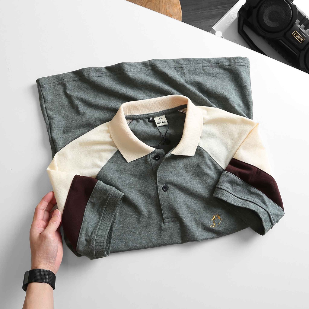 Áo polo cổ bẻ phối tay - áo cổ bẻ vải cá xấu co giãn cho nam cao cấp đi tập thể dục, đi chơi | BigBuy360 - bigbuy360.vn