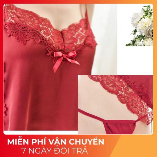 Váy Ngủ Sexy, Đầm Ngủ Nữ Đan Dây Hông Cực Sexy Chất Satin Dưới 70kg | BigBuy360 - bigbuy360.vn