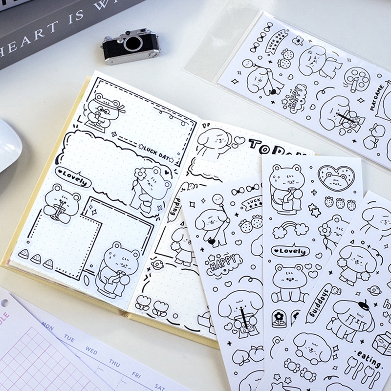 Set 2 Tấm Sticker Dán Trang Trí Hình Động Vật Dễ Thương