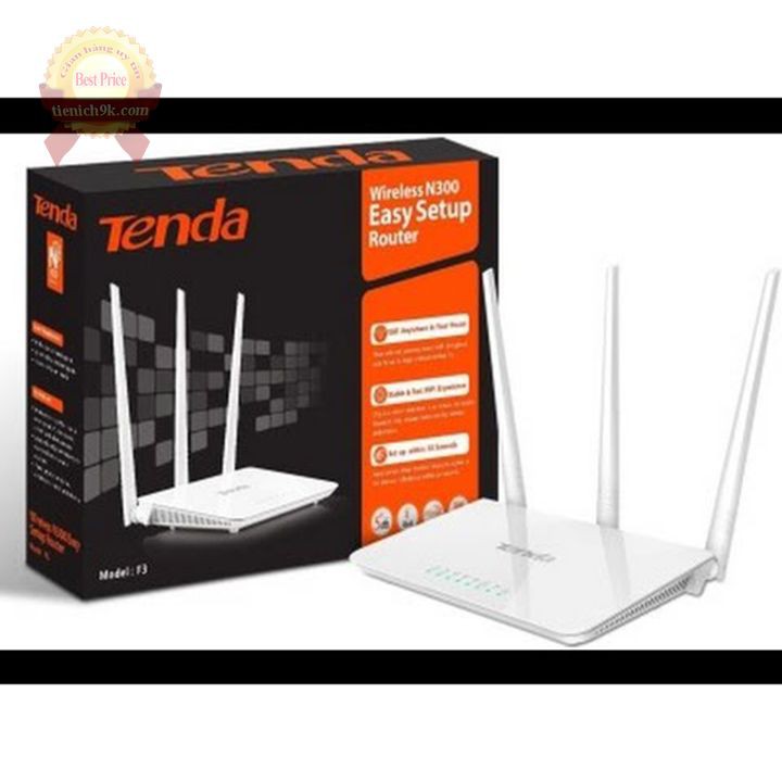 Cục phát wifi router 3 râu Tenda F3 300Mbps ăng ten 5dBi N300 – Bảo hành 24 tháng