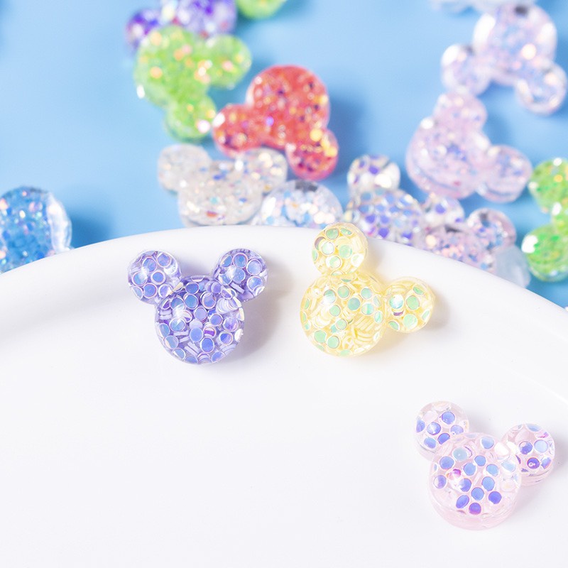 Charm (C282) slime/ Dụng Cụ Charm Nail [Ko Keo &amp; Nút] Hoạ Tiết Vân Trong Xinh Xắn (1.2cm)