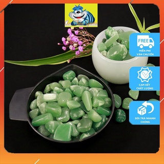 Đá vụn màu xanh ngọc - aventurine, đá thanh tẩy, vụn đá phong thuỷ dùng trang trí, thả bể cá, làm đồ vật may mắn