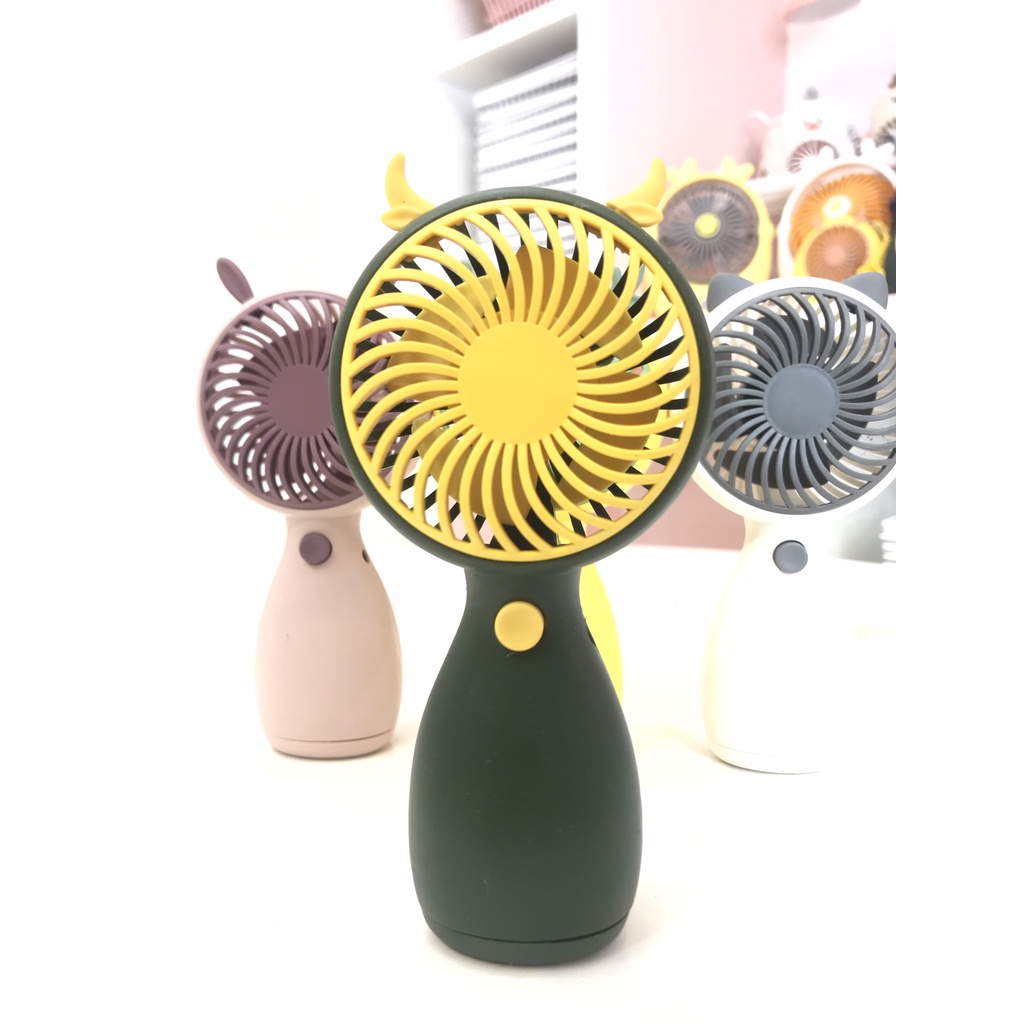 Quạt cầm tay, Quạt mini cầm tay, Quạt tích điện,Quạt kèm tai cực xinh