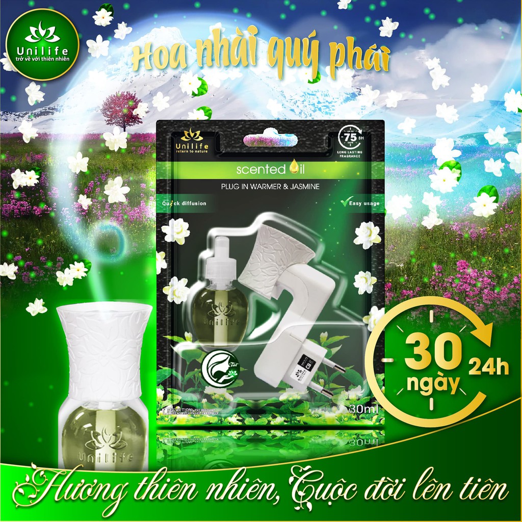 Máy xông tinh dầu Unilife  [ TẶNG TINH DẦU HOA NHÀI 30ml  ] Chính hãng BH 12 Tháng - Khử mùi hôi chó mèo