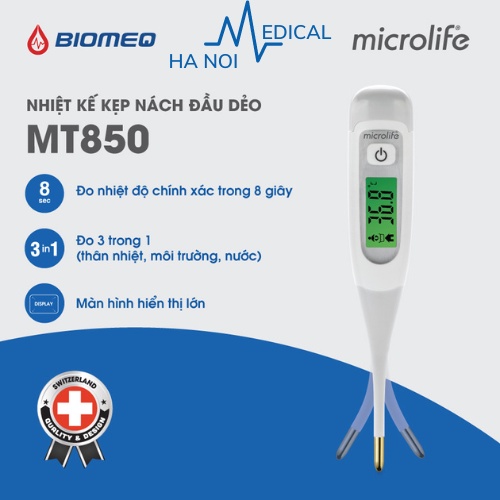 Nhiệt kế Điện tử KẸP NÁCH Microlife MT850  đầu dẻo đo thân nhiệt, môi trường - BẢO HÀNH TRỌN ĐỜI - CHÍNH HÃNG