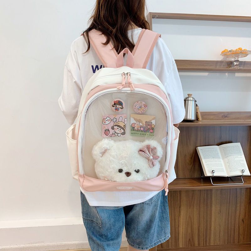 Balo vải chống nước balo đựng doll có sẵn tấm lót itabag ulzzang kích thước lớn đi học phong cách hàn quốc