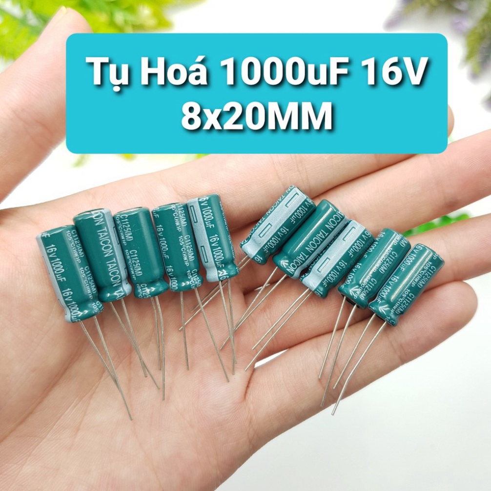 Tụ Hóa 1000uF 16V 8x20MM🍀Tụ Phân Cực Lọc Nguồn Cho Mạch Điện Tử