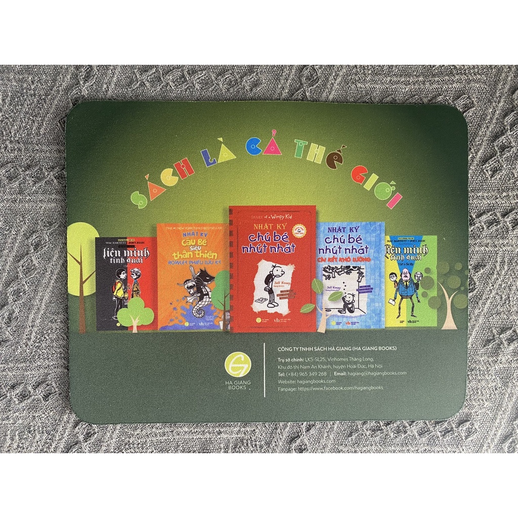 Lót chuột hình chữ nhật, kích thước 21x26cm, chống trượt, hiệu HG Books