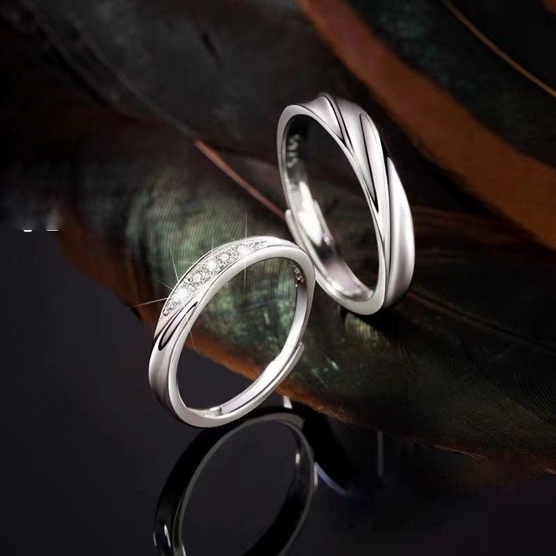Cặp Nhẫn Đôi Nam Nữ Không Phai Thiết Kế Mới Làm Quà Tặng Valentine 2022