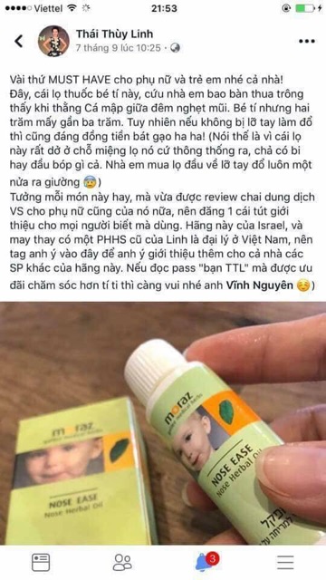 Dầu mũi moraz nose ease