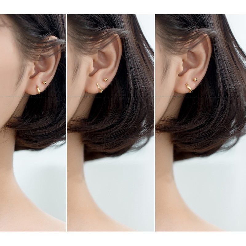 Khuyên Tai Bạc Nữ Đính Đá Hình Chữ V Thời Trang BTARG2340. Bông Tai Bạc Nữ 925 20Silver