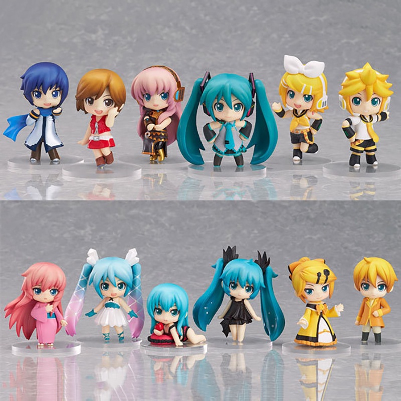 Set 12 / 6 Đồ trang trí Nhân Vật Hatsune Miku Dễ Thương