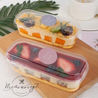 Hộp nhựa dài đựng bánh mousse ~ xy599